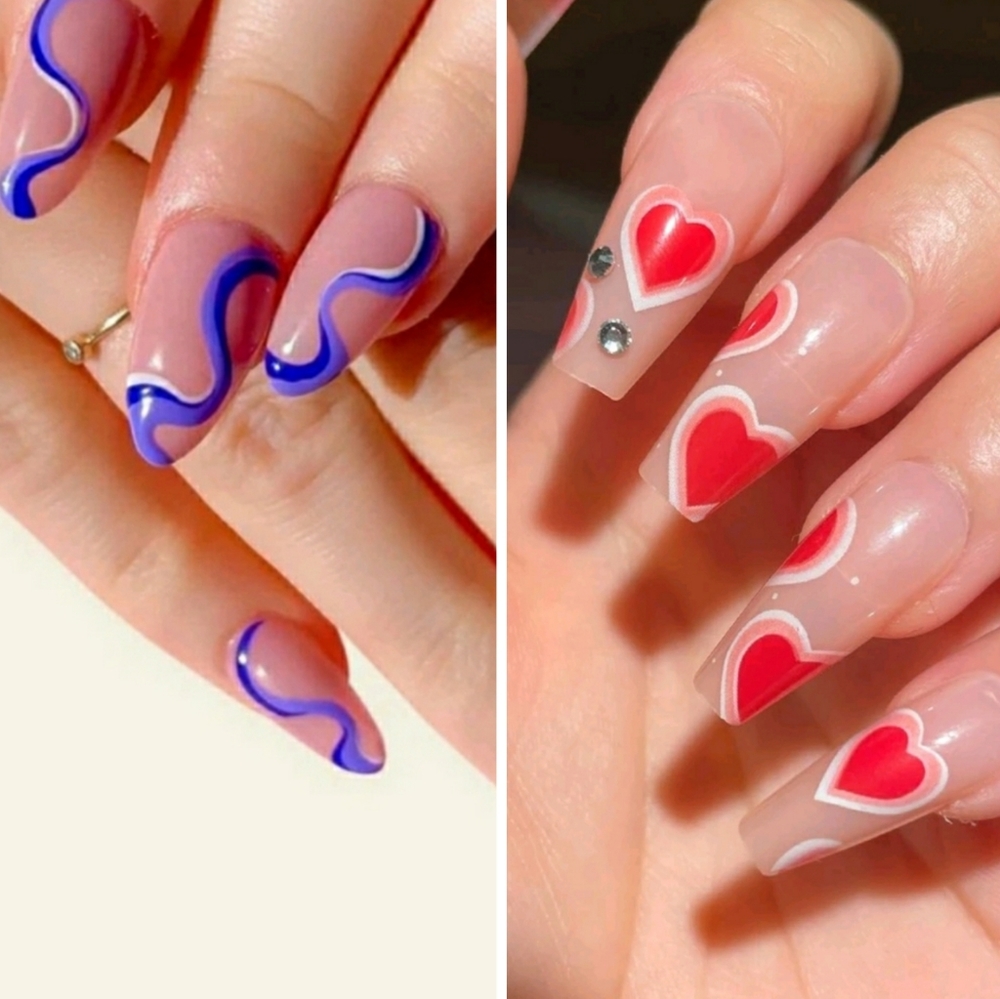 -TWO PACK- New 24pcs Mod Fake Nail set !!